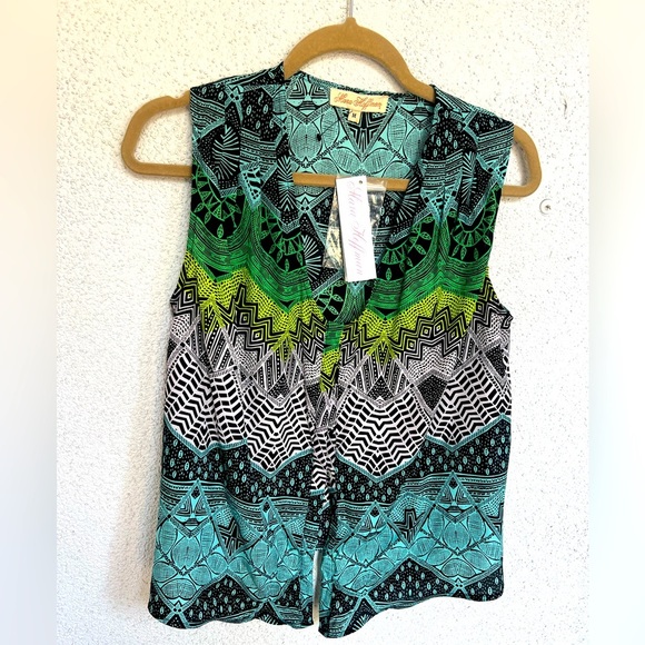 Mara Hoffman Tops - NWT Mara Hoffman vest shirt Aztec print green blue gray medium
